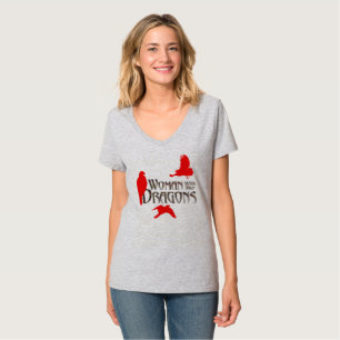 Frau mit ihren Drachen T-Shirt