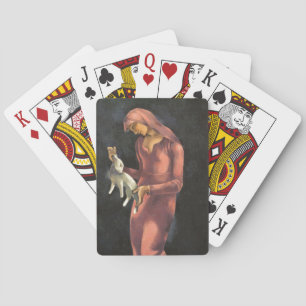 Frau mit Kaninchen Spielkarten