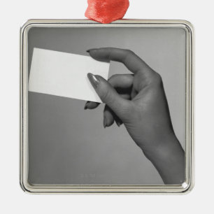 Frau mit Karte Silbernes Ornament