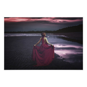 Frau mit Kleid, feine Kunst Fotodruck