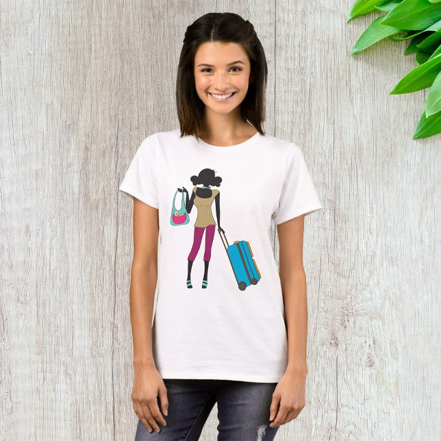 Frau mit Koffer T-Shirt (Von Creator hochgeladen)