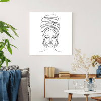 Frau mit Kopftuch, Liniendrawing