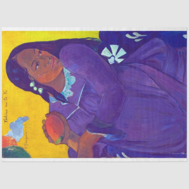Frau mit Mango, Gauguin Seidenpapier (Vorderseite)