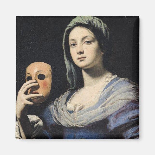 Frau mit Maske 2 Magnet (Vorne)