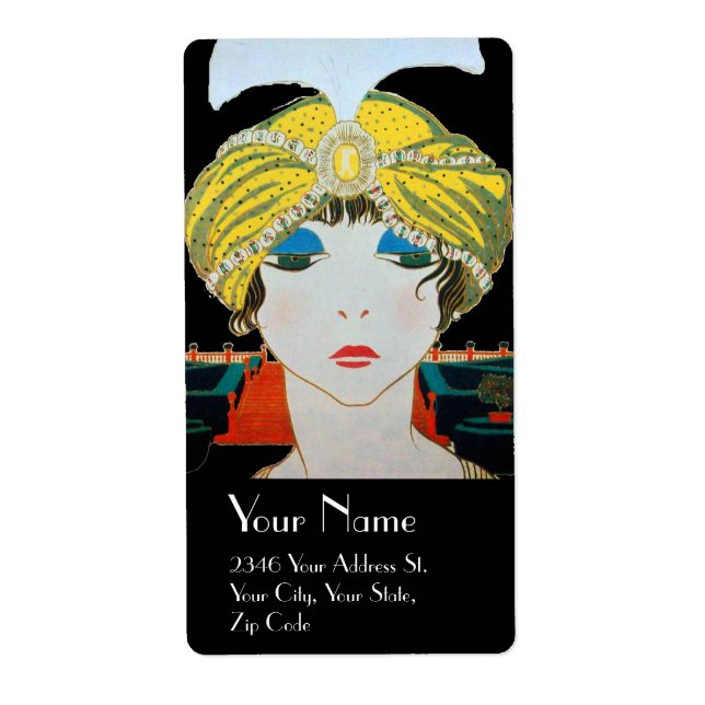 FRAU MIT ORIENTAL YELLOW TURBAN / Beauty Fashion (Vorne)