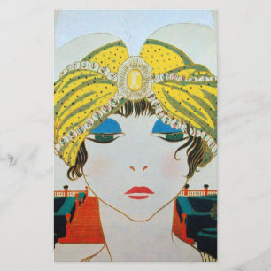 FRAU MIT ORIENTAL YELLOW TURBAN / Beauty Fashion Briefpapier
