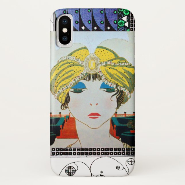 FRAU MIT ORIENTAL YELLOW TURBAN / Beauty Fashion Case-Mate iPhone Hülle (Rückseite)