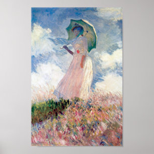 Frau mit Parasol, Claude Monet, 1886 Poster