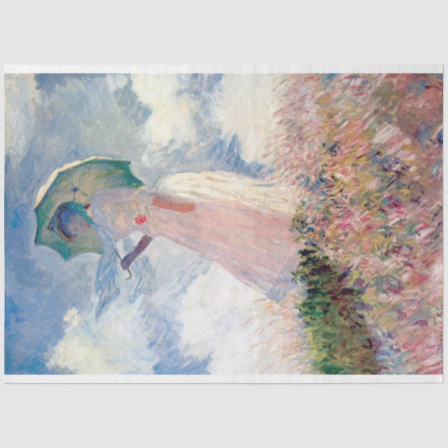 Frau mit Parasol, Claude Monet, 1886 Seidenpapier (Vorderseite)