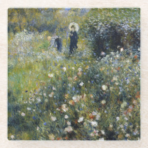 Frau mit Parasol im Garten von Auguste Renoir Glasuntersetzer