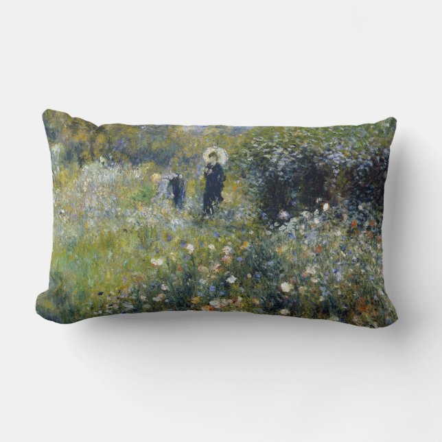 Frau mit Parasol im Garten von Auguste Renoir Lendenkissen (Vorderseite)