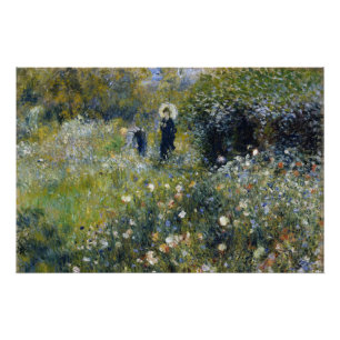 Frau mit Parasol im Garten von Auguste Renoir Poster
