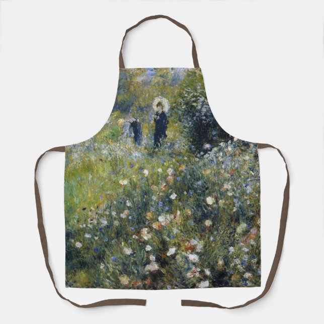 Frau mit Parasol im Garten von Auguste Renoir Schürze (Vorderseite)