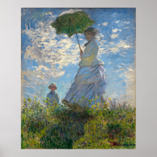 Frau mit Parasol - Madame Monet und ihr Sohn Poster