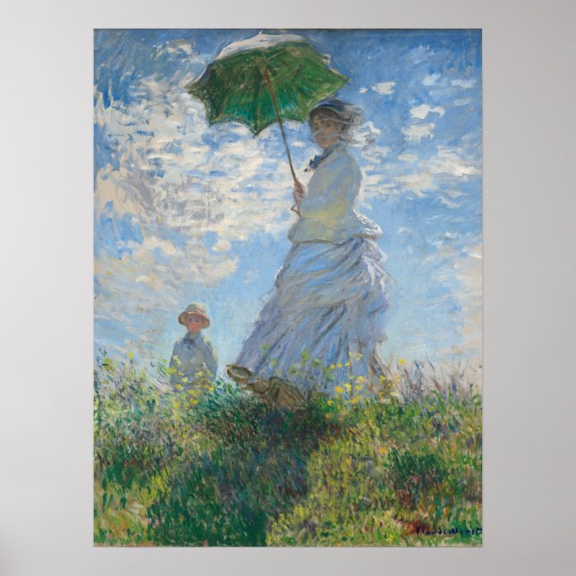 Frau mit Parasol Poster (Vorne)