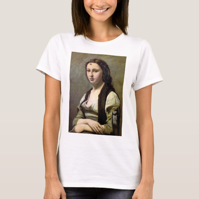 Frau mit Perle, Camille Corot, 1868-1870 T-Shirt (Vorderseite)
