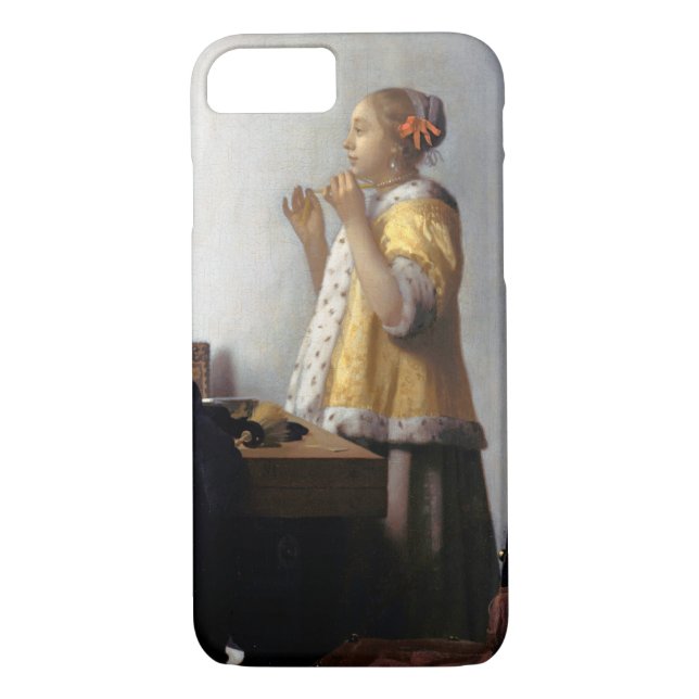 Frau mit Perlenschnur, Johannes Vermeer Case-Mate iPhone Hülle (Rückseite)