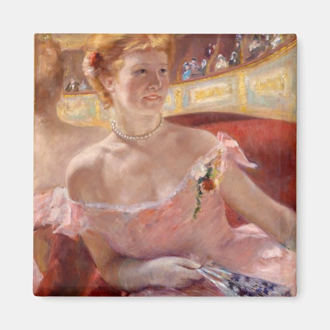 Frau mit Perlenschnur | Mary Cassatt Magnet (Vorne)