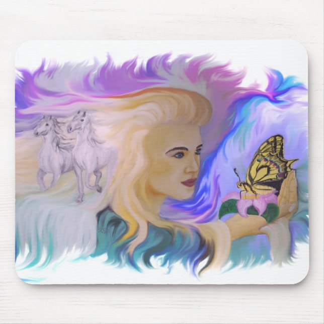 Frau mit Pferd Mousepad (Vorne)