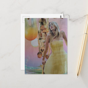 Frau mit Pilzen surreale Collage Postkarte