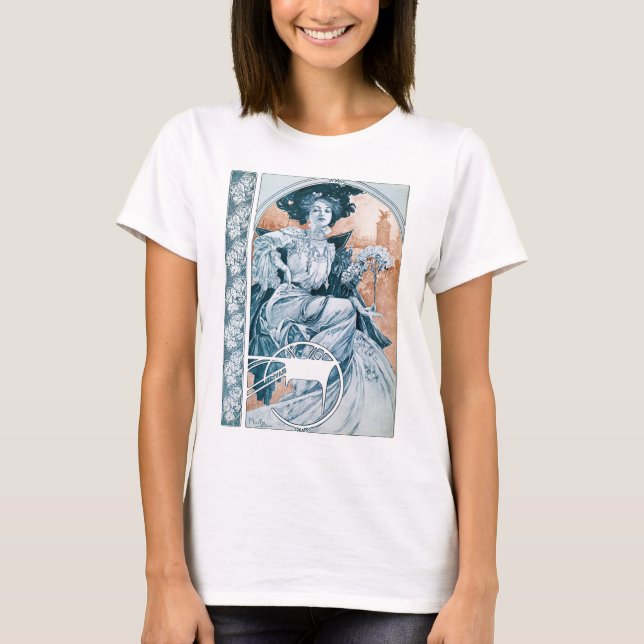 Frau mit Rose, Mucha T-Shirt (Vorderseite)