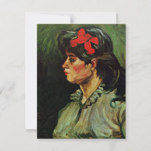 Frau mit rotem Band Portrait von Vincent van Gogh