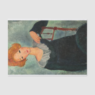 Frau mit Rotem Haar von Amedeo Modigliani Seidenpapier