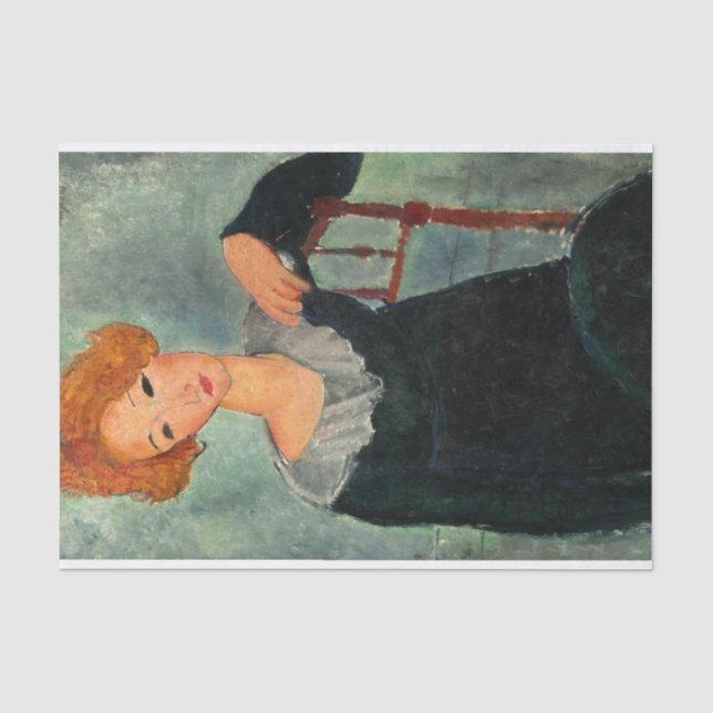 Frau mit Rotem Haar von Amedeo Modigliani Seidenpapier (Vorderseite)