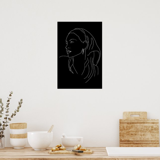 Frau mit Scarf Poster (Küche)