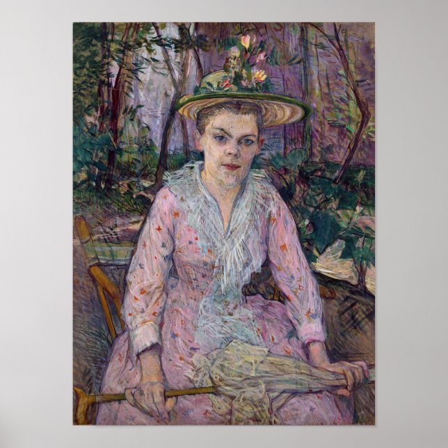 Frau mit Schirm, 1889 Poster (Vorne)