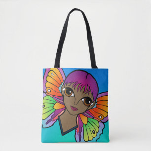 Frau mit Schmetterlingsflügeln Tasche
