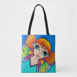 Frau mit Schmetterlingsflügeln Tasche