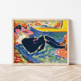 Frau mit schwarzen Strümpfen | Ernst Ludwig Kirchn Poster