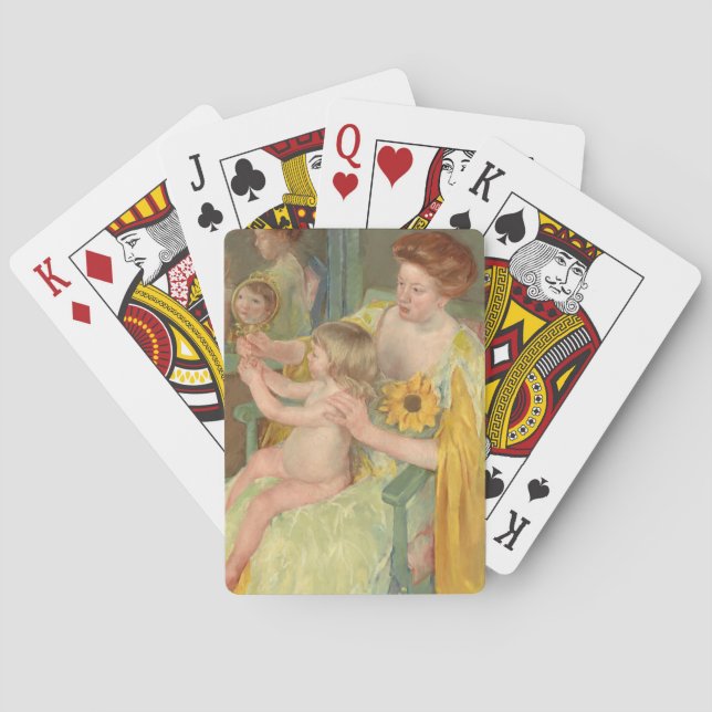 Frau mit Sonnenblume | Mary Cassatt Spielkarten (Rückseite)