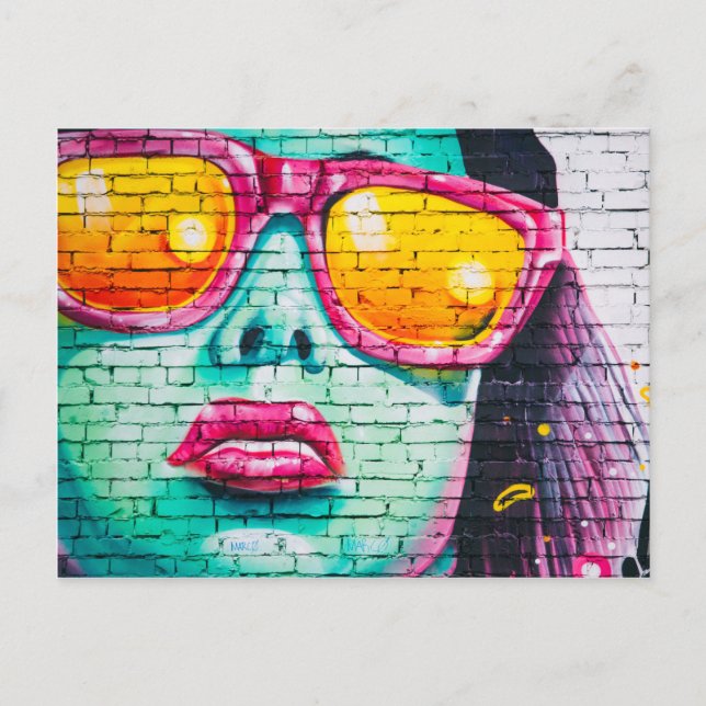 Frau mit Sonnenbrille (Vereinigtes Königreich) Pos Postkarte (Vorderseite)