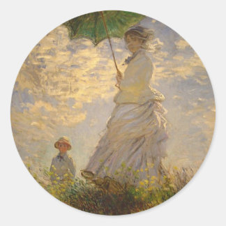 Frau mit Sonnenschirm, Aufkleber von 1875