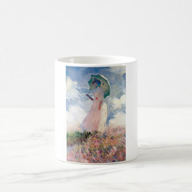 Frau mit Sonnenschirm, Claude Monet, 1886 Kaffeetasse (Mittel)