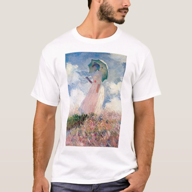 Frau mit Sonnenschirm, Claude Monet, 1886 T-Shirt (Vorderseite)