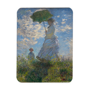Frau mit Sonnenschirm   Französische Landschaft Magnet