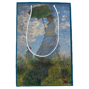 Frau mit Sonnenschirm Französische Landschaft Mittlere Geschenktüte