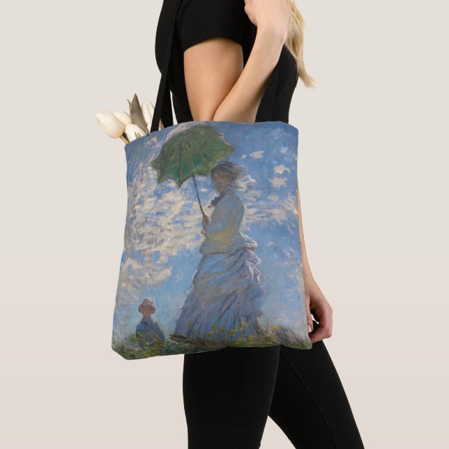 Frau mit Sonnenschirm | Französische Landschaft Tasche (Von Nahem)