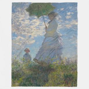 Frau mit Sonnenschirm - Frau Monet und ihr Sohn Fleecedecke