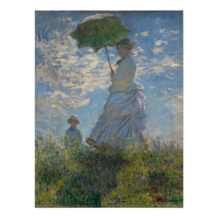 Frau mit Sonnenschirm - Frau Monet und ihr Sohn Poster