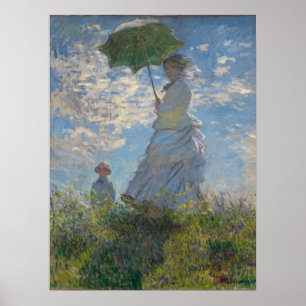 Frau mit Sonnenschirm - Frau Monet und ihr Sohn Poster