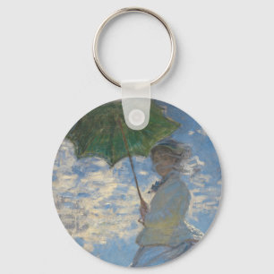 Frau mit Sonnenschirm - Frau Monet und ihr Sohn Schlüsselanhänger