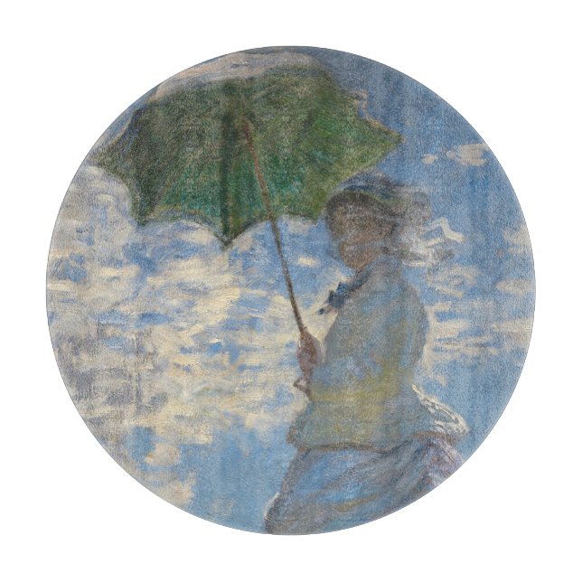 Frau mit Sonnenschirm - Frau Monet und ihr Sohn Schneidebrett (Vorderseite)