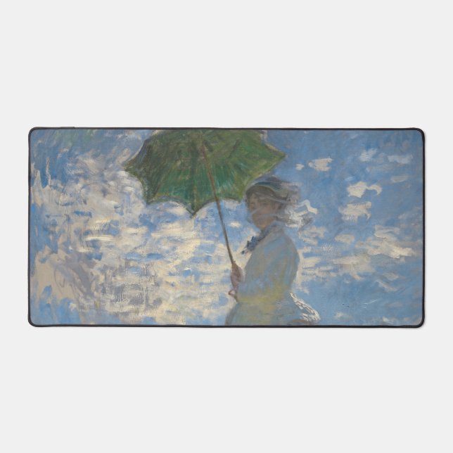 Frau mit Sonnenschirm - Frau Monet und ihr Sohn Schreibtischunterlage (Vorderseite)