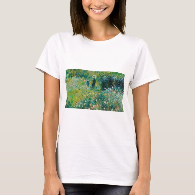 Frau mit Sonnenschirm, Garten, Renoir T-Shirt (Vorderseite)