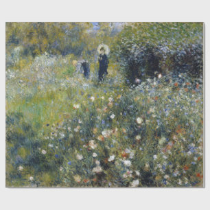 Frau mit Sonnenschirm in einem Garten durch Renoir Geschenkpapier