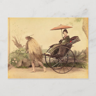 Frau mit Sonnenschirm, Japan Vintage Postkarte